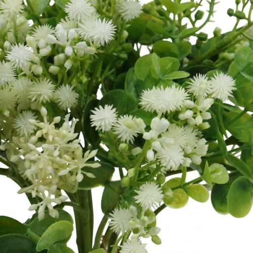 Article Bouquet Décoratif Fleurs Artificielles Bouquet Fleurs Artificielles Vert Blanc L36cm