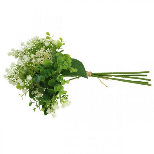 Article Bouquet Décoratif Fleurs Artificielles Bouquet Fleurs Artificielles Vert Blanc L36cm