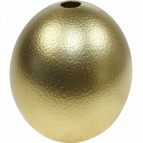 Article Décoration oeuf d'autruche soufflé décoration Pâques or Ø12cm H14cm