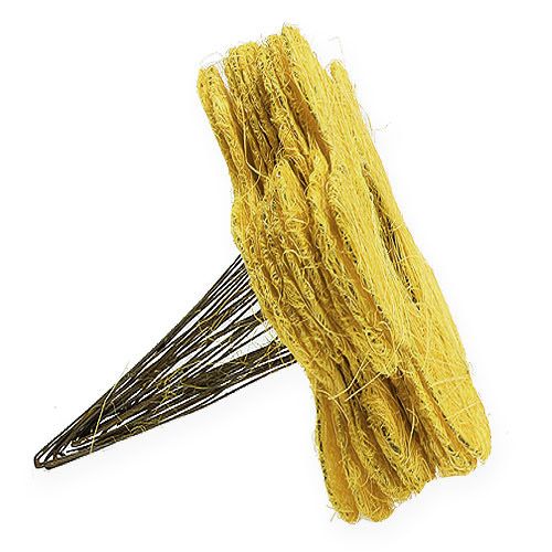 Floristik24 Manchette Sisal jaune Ø20cm Manchette fleur 8pcs