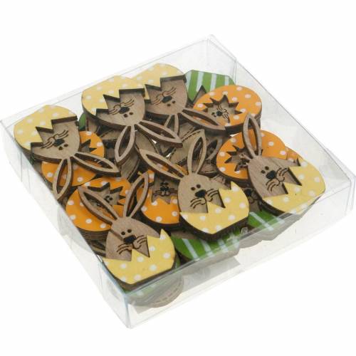 Floristik24 Décoration de litière lapin en oeuf, décoration cadeau, oeuf de lapin à décorer, décoration bois à coller sur 12pcs