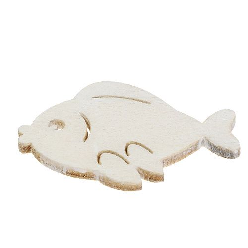 Floristik24 Poisson à disperser blanc 4cm 48 pcs