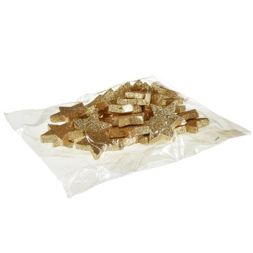Article Étoiles dispersées mica doré clair 4-5cm 40pcs