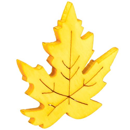 Article Décoration à disperser feuilles d&#39;érable jaune, marron, platine assorties 4cm 72 pcs