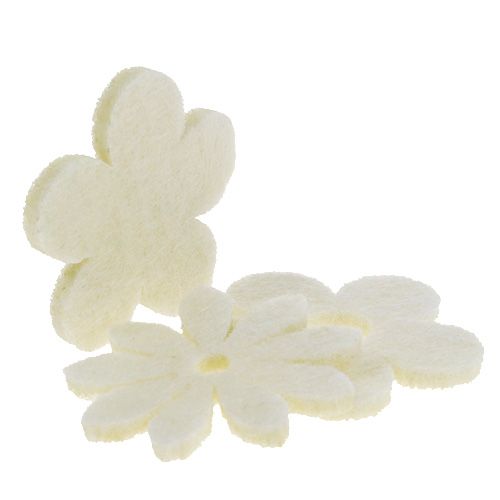 Floristik24 Feutre épars crème fleur Ø3,5cm 96p