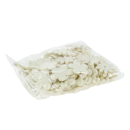Floristik24 Feutre épars crème fleur Ø3,5cm 96p