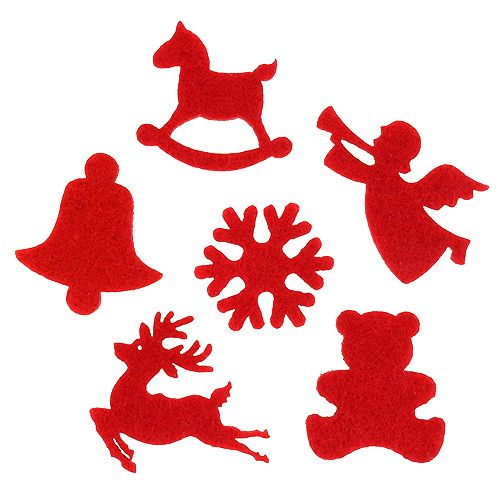 Floristik24 Décoration à disperser figurines en feutre rouge 3cm 72 pcs