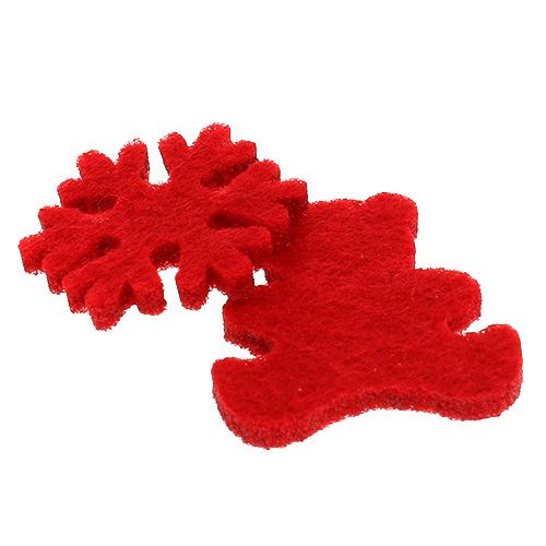 Floristik24 Décoration à disperser figurines en feutre rouge 3cm 72 pcs