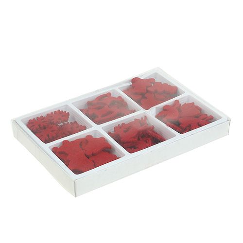 Floristik24 Décoration à disperser figurines en feutre rouge 3cm 72 pcs