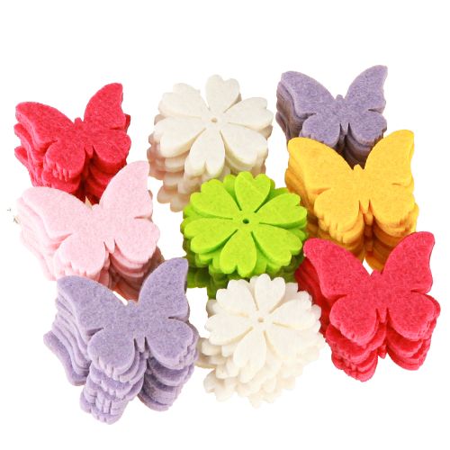 Article Décoration à disperser Fleurs de papillon de printemps 6 couleurs 4 cm 72 pièces