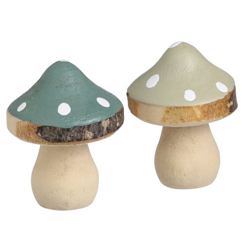 Floristik24 Décoration à disperser en bois mini champignons amanites mouches décoratives vert Ø2,5cm 24 pcs