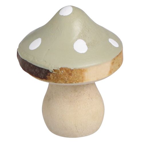 Article Décoration à disperser en bois mini champignons amanites mouches décoratives vert Ø2,5cm 24 pcs