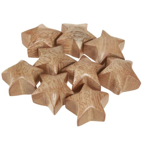 Article Décoration à disperser en bois mini étoiles Décoration de l'Avent en bois de manguier 3 cm 9 pièces