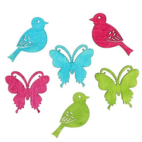 Floristik24 Mélange de figurines oiseaux papillons multicolore assort. 2,5cm