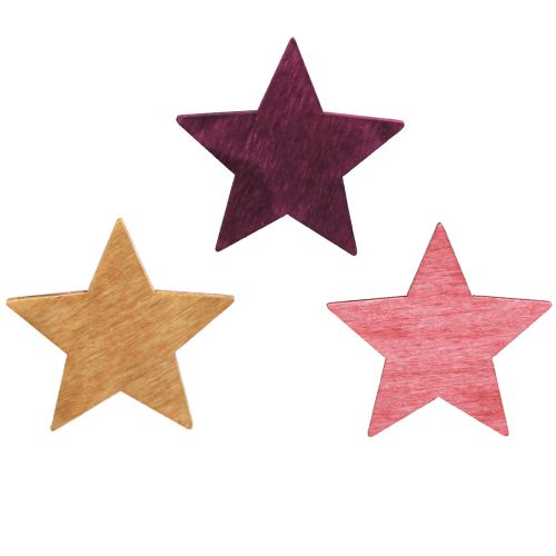 Article Décoration à disperser poinsettias en bois 3 couleurs Ø4cm 72 pcs