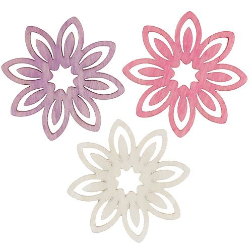 Floristik24 Décoration à disperser fleur en bois Ø4cm 72 pcs