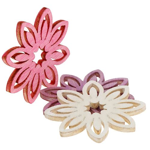 Floristik24 Décoration à disperser fleur en bois Ø4cm 72 pcs