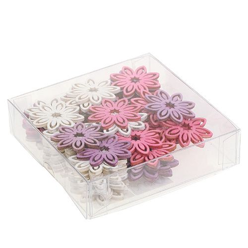 Floristik24 Décoration à disperser fleur en bois Ø4cm 72 pcs
