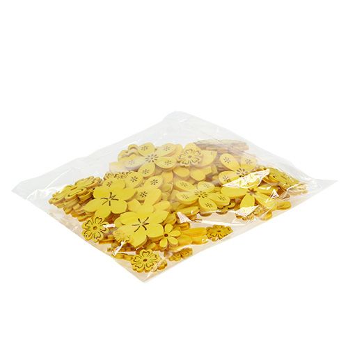Floristik24 Déco à parsemer fleur en bois jaune 2 - 4 cm 96 p.