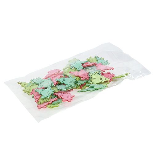 Floristik24 Décoration à disperser grenouille en bois assortie. 4cm 72 pièces