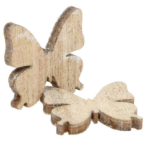 Article Décoration à disperser papillon bois naturel 2cm 144 pcs