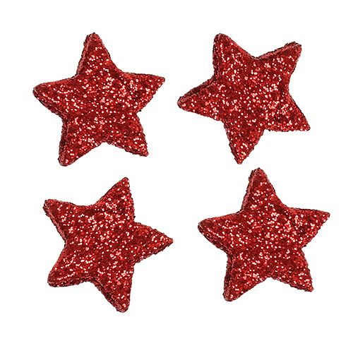 Floristik24 Décoration à disperser étoiles rouge 2,5cm mica 96pcs