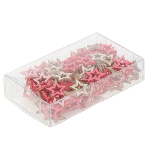 Floristik24 Deco Star Wood pour le saupoudrage de rose, rose, nature 2cm 144p