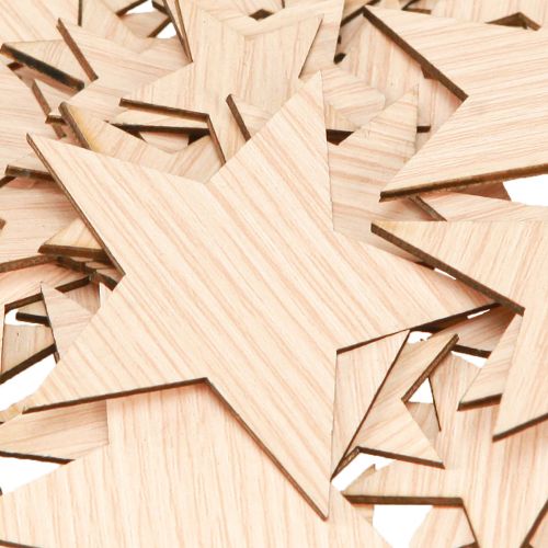 Article Décoration à disperser étoiles de Noël marron naturel Ø3–5,5 cm 48 pcs
