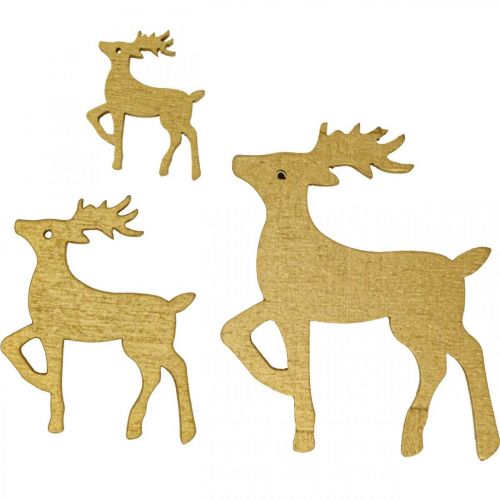 Décoration à parsemer Noël pièces à parsemer décoration en bois renne 50 pièces