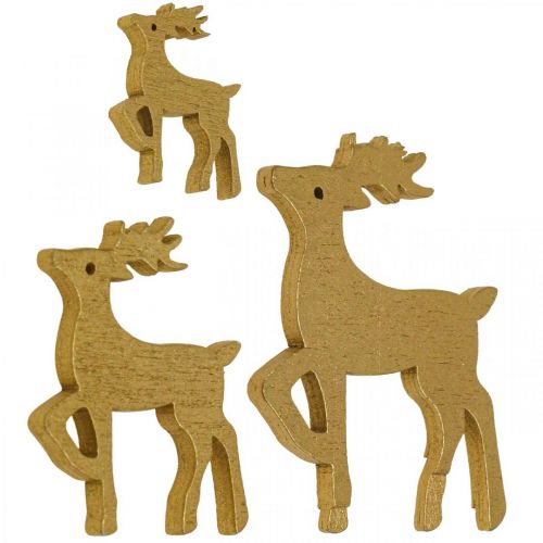 Floristik24 Décoration à parsemer Noël pièces à parsemer décoration en bois renne 50 pièces
