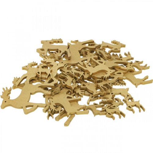 Floristik24 Décoration à parsemer Noël pièces à parsemer décoration en bois renne 50 pièces