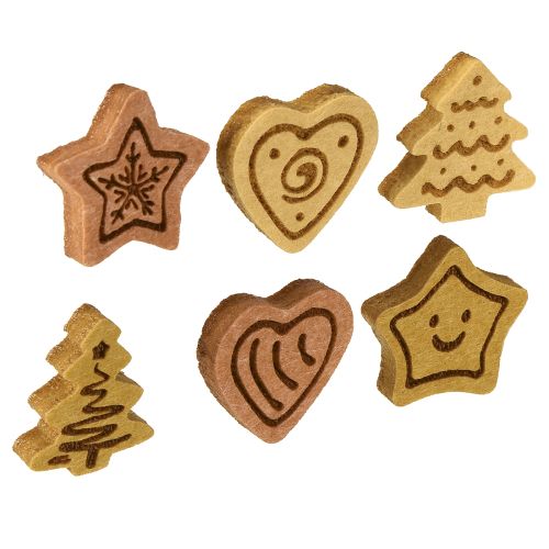 Décoration de table de Noël en bois assortie 4 cm 12 pièces