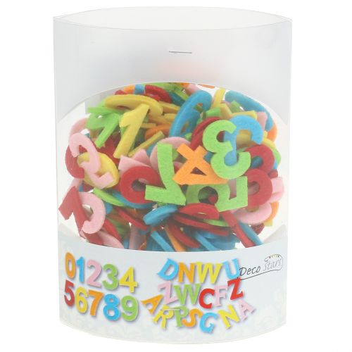 Floristik24 Chiffres épars en feutre couleurs assorties 3cm 150p