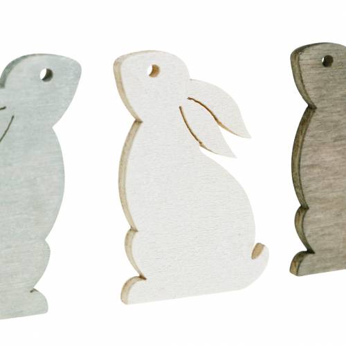 Floristik24 Lapin épars marron, gris clair, lapins de Pâques blancs à disperser 72pcs