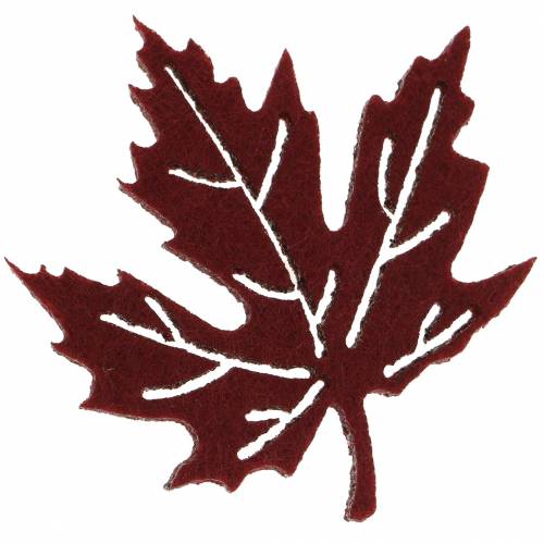 Floristik24 Décoration à disperser feuilles d'automne feutre Bordeaux/crème/vert 72 pcs