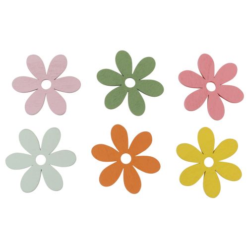 Floristik24 Décoration à disperser fleurs en bois décoration de table colorée Ø3-4cm 48 pcs