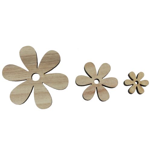 Article Décoration de table fleurs en bois marron naturel Ø2–6cm 20pcs