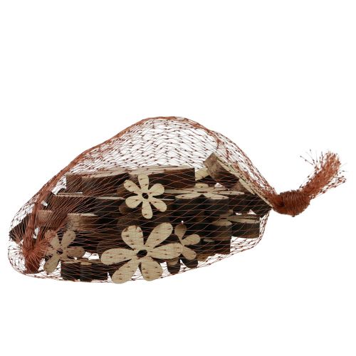 Article Décoration de table fleurs en bois marron naturel Ø2-6cm 20 pcs