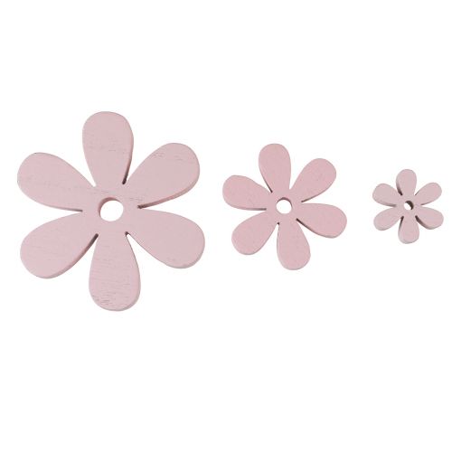 Floristik24 Décoration à disperser fleurs en bois rose décoration de table été Ø2–6cm 20 pcs