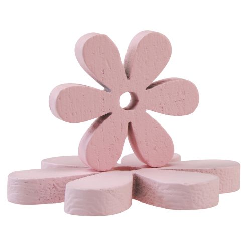 Article Décoration à disperser fleurs en bois rose décoration de table été Ø2–6cm 20 pcs