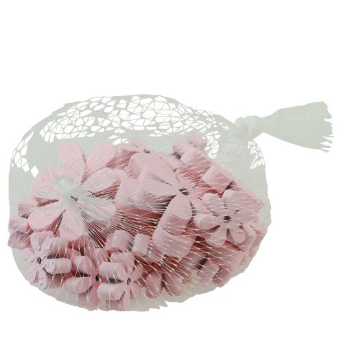 Article Décoration à disperser fleurs en bois rose décoration de table été Ø2–6cm 20 pcs