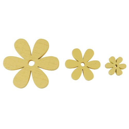 Article Décoration à disperser Bois Fleurs Jaunes Décoration de table d'été Ø2–6cm 20 pcs