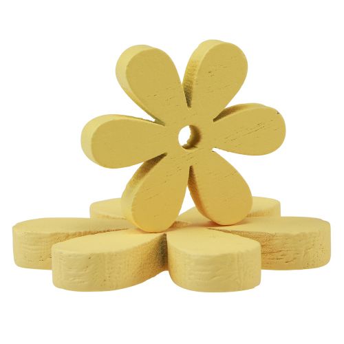Article Décoration à disperser Bois Fleurs Jaunes Décoration de table d'été Ø2–6cm 20 pcs