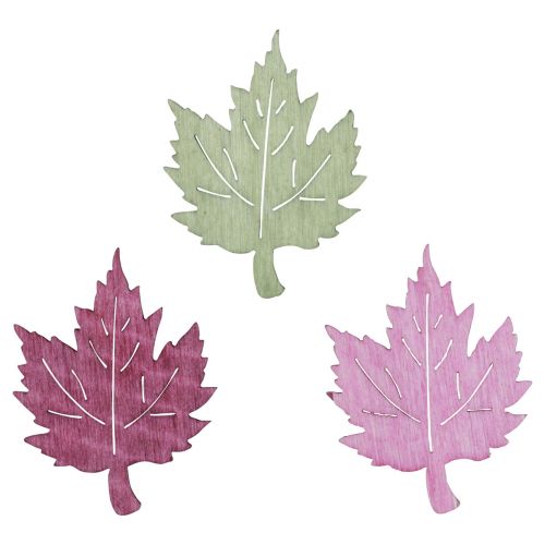 Floristik24 Décoration à parsemer bois feuilles d&#39;automne décoration de table colorée 3x4cm 72p