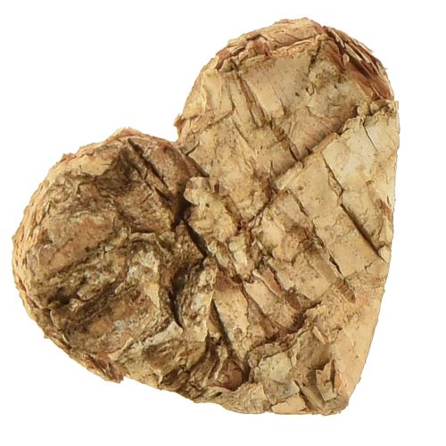 Article Décoration à disperser coeur en bois coeurs en bois écorce de bouleau 4cm 60pcs