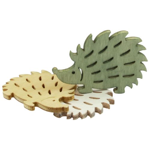 Article Décoration à disperser décoration hérisson en bois vert marron blanc 4x3cm 72 pcs