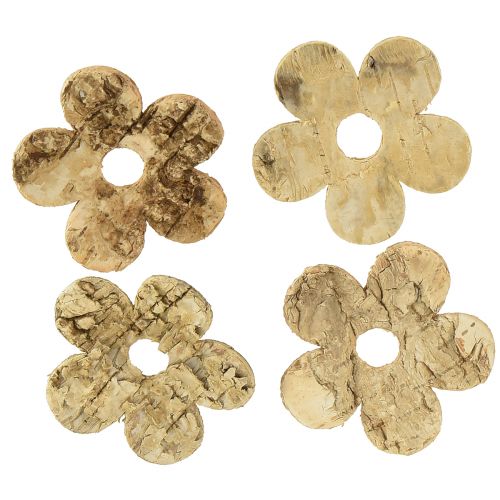 Floristik24 Décoration à disperser fleurs d&#39;écorce de bois bouleau vintage Ø5cm 36 pcs