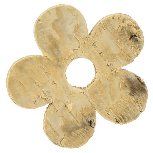 Article Décoration à disperser fleurs d'écorce de bois bouleau vintage Ø5cm 36 pcs