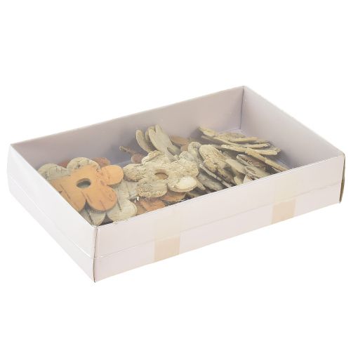 Article Décoration à disperser fleurs d'écorce de bois bouleau vintage Ø5cm 36 pcs