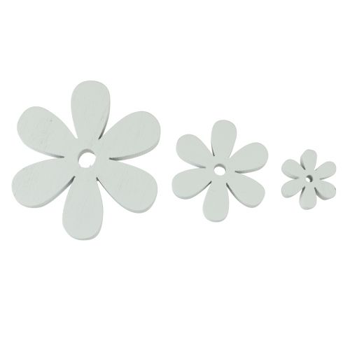 Floristik24 Décoration de table en bois fleurs blanches Ø2cm–6cm 20pcs